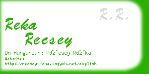 reka recsey business card